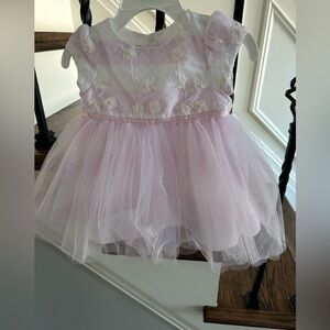 Pippa & Julie Pink Baby Dress with Cherry Blossom Design